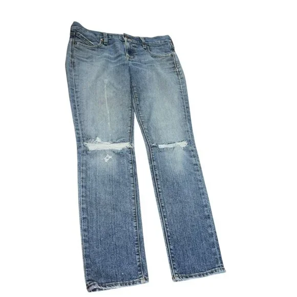 Old Navy The Diva 4 Short Denim Jeans Knee Holes - Picture 1 of 9